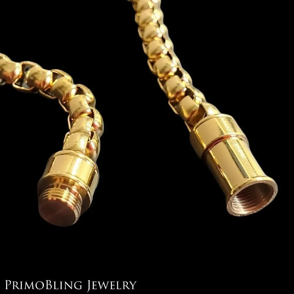 Gold 6mm Rolo Screw Clasp Bracelet